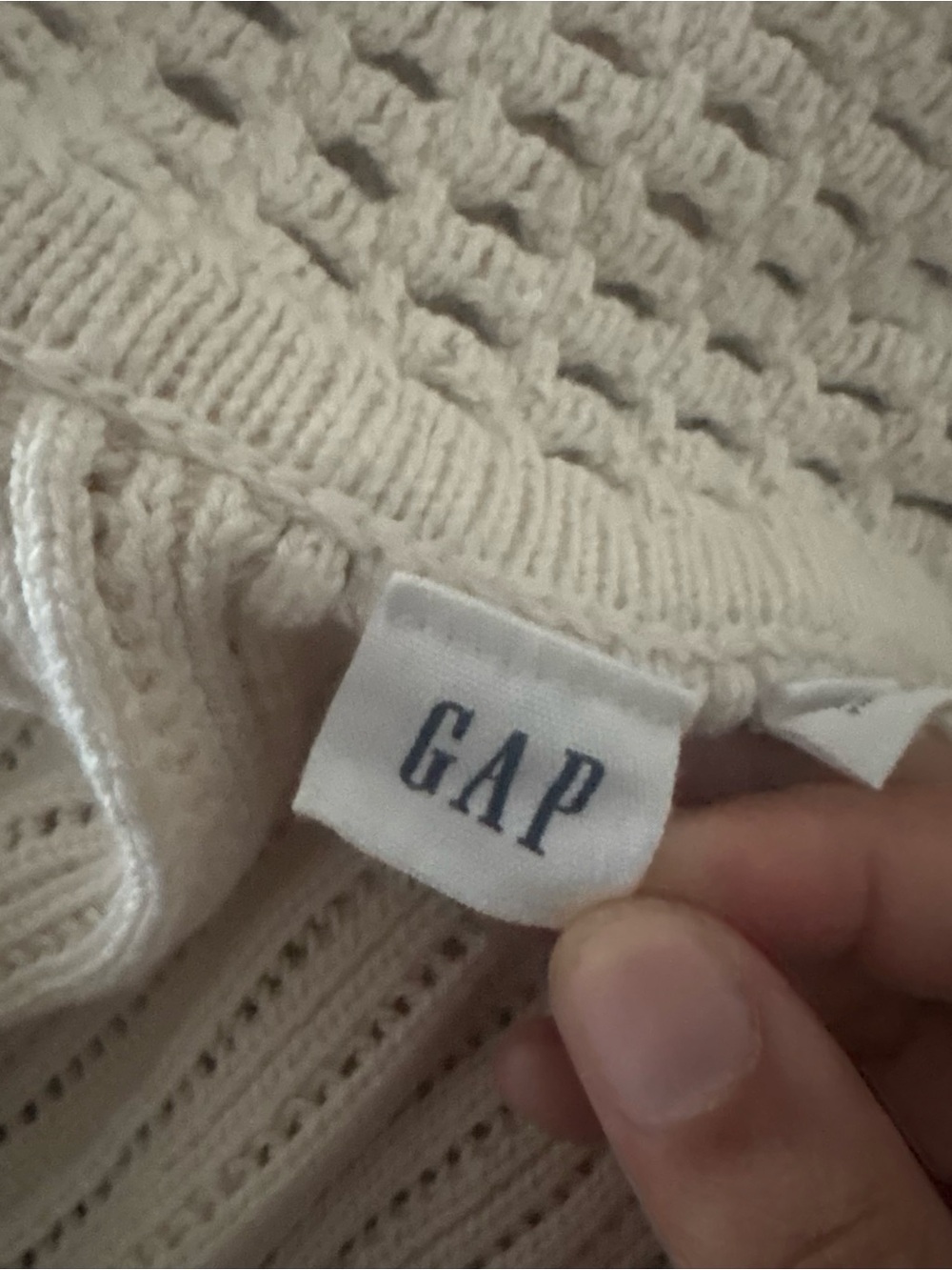 GAP Open-Knit Sleeveless Polo Vest in Off-White - Picture 4 of 4
